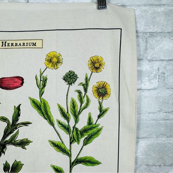 Floral Natural Cotton Tea Towel Herbarium Flora Tan Multicolor - Picture 4 of 13